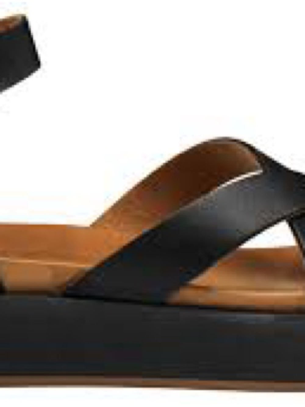 Inuovo Black Leather Platform Sandals